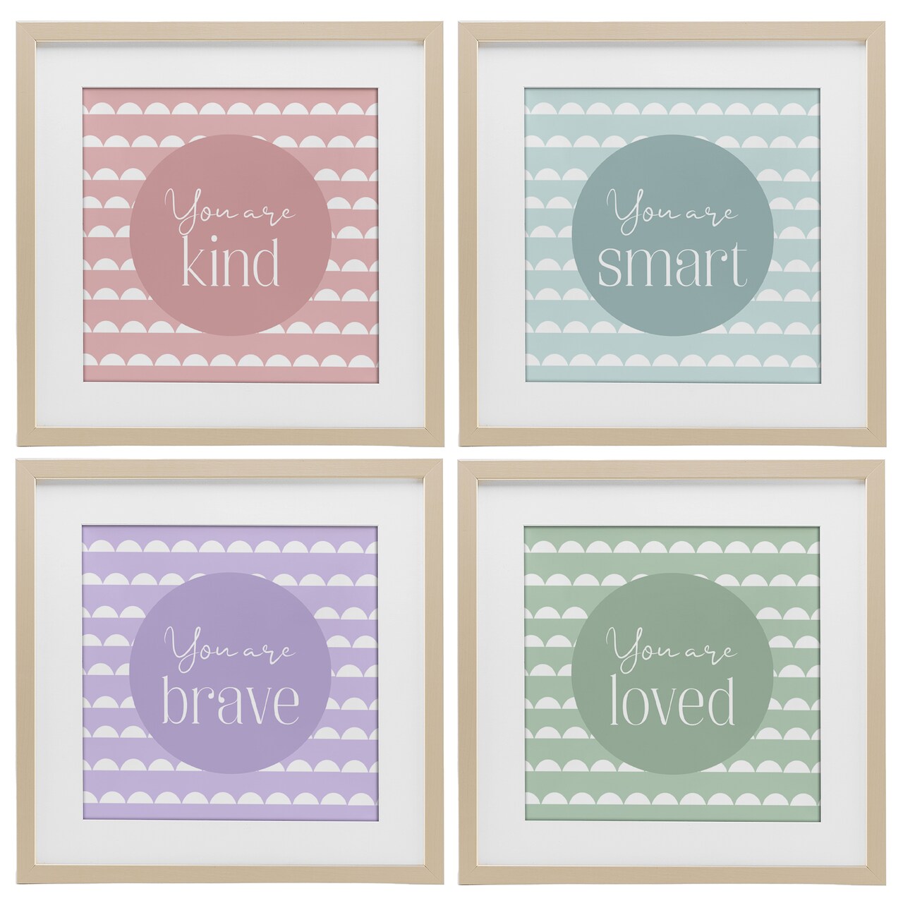 Stupell Industries Personal Affirmations Inspirational 4pc Framed Print Under Glass Set, design by Christine Simpson Art
